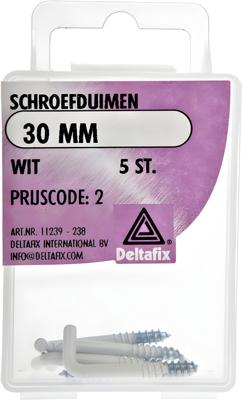 Schroefduim 30mm wit 5st - Deltafix