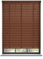 Houten jaloezie van lindehout met ladderband - Pecan