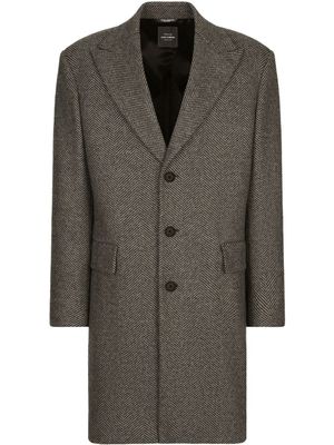 Dolce & Gabbana manteau à motif de chevrons - Noir
