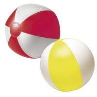 Impression Strandbal - opblaasbaar - zwembad speelgoed - geel / rood - D26 cm