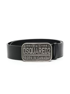 DSQUARED2 KIDS ceinture en cuir à plaque logo - Noir