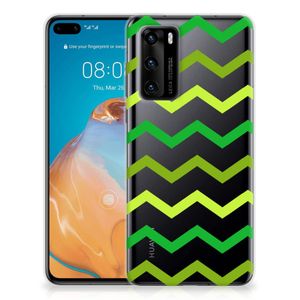 Huawei P40 TPU bumper Zigzag Groen