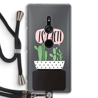 I love cacti: Sony Xperia XZ2 Transparant Hoesje met koord