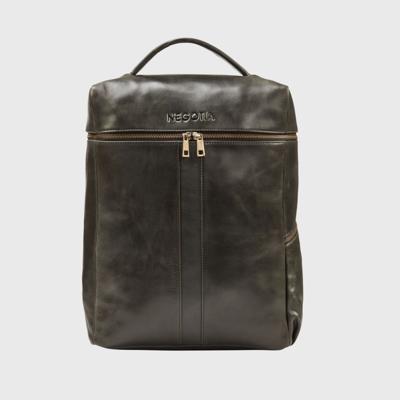 NEGOTIA Alpha Leren Travel Laptop Rugzak Leren rugtas 15.6 Zwart