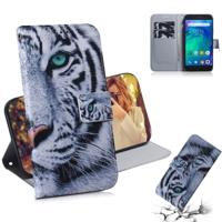 Tiger patroon gekleurde tekening horizontale Flip lederen case voor Xiaomi Redmi gaan met houder & card slots & portemonnee