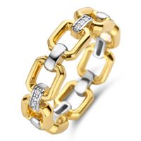 TI SENTO-Milano 12292ZY Ring zilver-zirconia goudkleurig-wit 6 mm