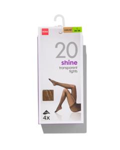 HEMA 4-pak Pantys Glans Transparant 20 Denier Beige (beige)