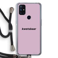 kwetsbaar: OnePlus Nord N10 5G Transparant Hoesje met koord - thumbnail