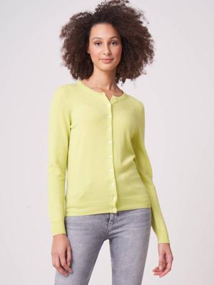 Basic organisch cashmere vest met ronde hals