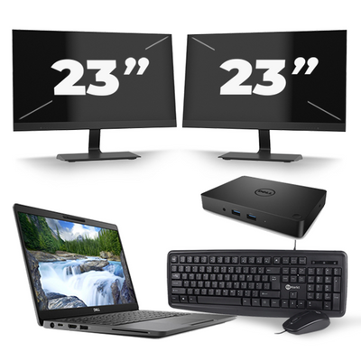 Dell Latitude 5300 - Intel Core i5-8e Generatie - 13 inch - 16GB RAM - 256GB SSD - Windows 11 + 2x 23 inch Monitor