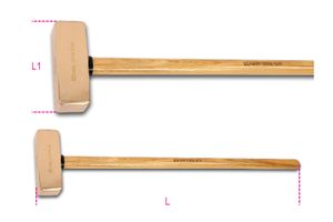 Beta Sparkproof sledge hammers, wooden shafts 1381BA 8000 - 013810858