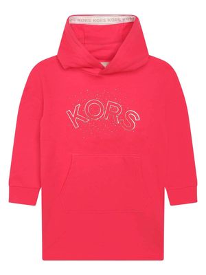 Michael Kors Kids robe en coton à logo imprimé - Rose