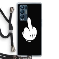 Middle finger black: Oppo Find X3 Neo Transparant Hoesje met koord