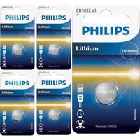 5 Stuks - Philips CR1632 3v lithium knoopcelbatterij - thumbnail