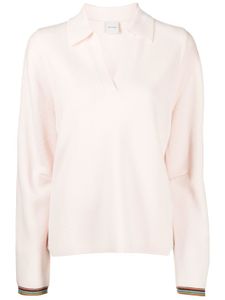 Paul Smith pull rayé à col v - Rose