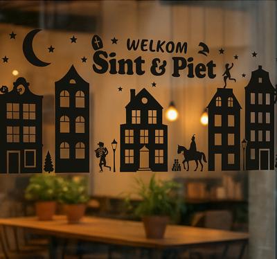 Sint huisjes raamsticker sinterklaas sticker