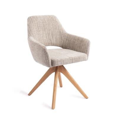 Jesper Home Eetkamerstoel 'Yanai' Revolve Oak Natural, kleur Caramel Grid