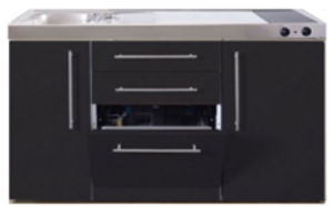 MPGS 150 Zwart mat met vaatwasser en koelkast RAI-9543