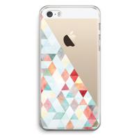 Gekleurde driehoekjes pastel: iPhone 5 / 5S / SE Transparant Hoesje - thumbnail