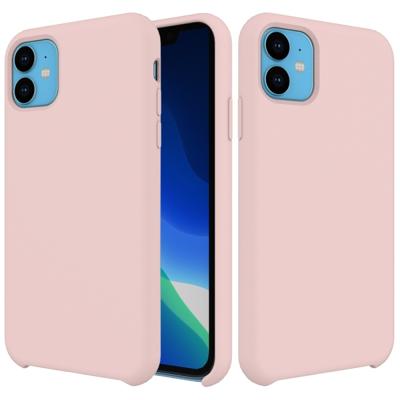 Effen kleur Liquid silicone schokbestendig Case voor iPhone 11 (roze)