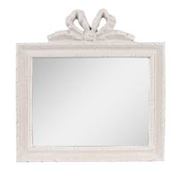 HAES DECO - Rechthoekige Spiegel met Strikje - Grijs - 30x2x31 cm - Polyurethaan ( PU) - Wandspiegel, Spiegel Rechthoek