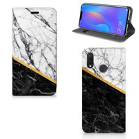 Huawei P Smart Plus | Standcase | Marmer Wit Zwart - Origineel Cadeau Man Huawei P Smart Plus | Standcase | Marmer Wit Zwart - Origineel Cadeau Man
