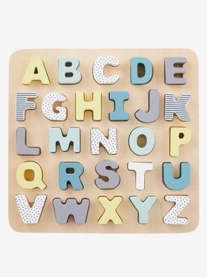 Puzzelletters om in te bedden in hout meerkleurig