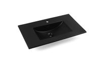 Fontana Latina keramische wastafel 80cm met kraangat zwart mat - thumbnail