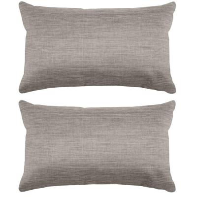 Stof Textile sierkussen Bea - 2x - beige - 30 x 50 cm - bank kussens - polyester