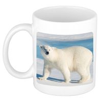 Foto mok witte ijsbeer mok / beker 300 ml - Cadeau ijsberen liefhebber - feest mokken - thumbnail