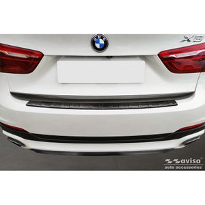 Zwart RVS Bumper beschermer passend voor BMW X6 F16 2014-2019 'Ribs' excl. M-Pakket AV245340