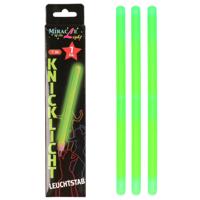 Neon glow in the dark party breaklights stick - Set van 3x stuks - groen - 20 cm