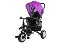 Viking Choice  Driewieler kinderwagen kinderfiets - Zwart & paars - met zonnescherm - thumbnail