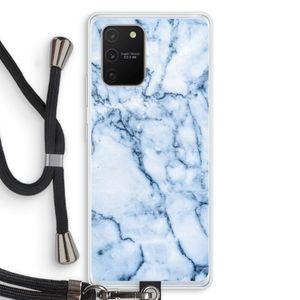 Blauw marmer: Samsung Galaxy S10 Lite Transparant Hoesje met koord