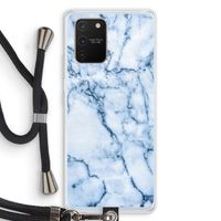 Blauw marmer: Samsung Galaxy S10 Lite Transparant Hoesje met koord
