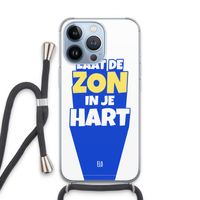 Laat de zon in je hart: iPhone 13 Pro Transparant Hoesje met koord