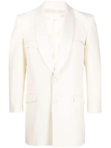 Maison Margiela blazer en laine à simple boutonnage - Blanc