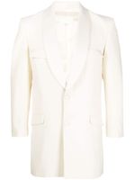 Maison Margiela blazer en laine à simple boutonnage - Blanc - thumbnail