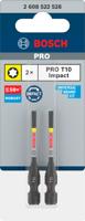 Bosch Accessoires PRO Torx slagschroefbit | T10 | 55 mm | 2-delig - 2608522528