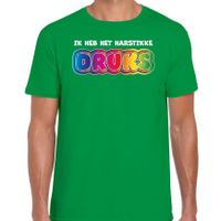 Foute party t-shirt voor heren - Ik heb het hartstikke druks - groen - carnaval/themafeest