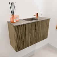 Toiletmeubel Mondiaz Joya Dlux | 70 cm | Meubelkleur Dusk | Faye wastafel Oza Wasbak Midden | 1 kraangat