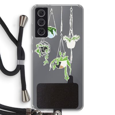 Hang In There: Samsung Galaxy S21 FE Transparant Hoesje met koord