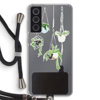 Hang In There: Samsung Galaxy S21 FE Transparant Hoesje met koord