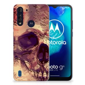 Silicone Back Case Motorola Moto G8 Power Lite Skullhead