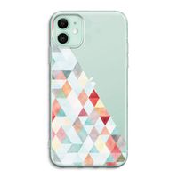 Gekleurde driehoekjes pastel: iPhone 11 Transparant Hoesje