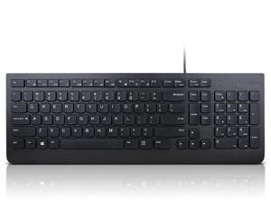 Lenovo Essential Wired Toetsenbord USB AZERTY, Frans Zwart Spatwaterdicht, Geluidsarme toetsen