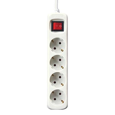 4-voudige Stekkerdoos met Schakelaar Silver Electronics Wit - Maat: 3 m