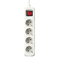 4-voudige Stekkerdoos met Schakelaar Silver Electronics Wit - Maat: 3 m