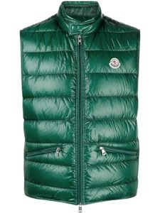 Moncler gilet matelassé Gui à patch logo - Vert