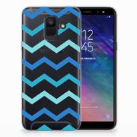 Samsung Galaxy A6 (2018) | TPU bumper | Zigzag Blauw
